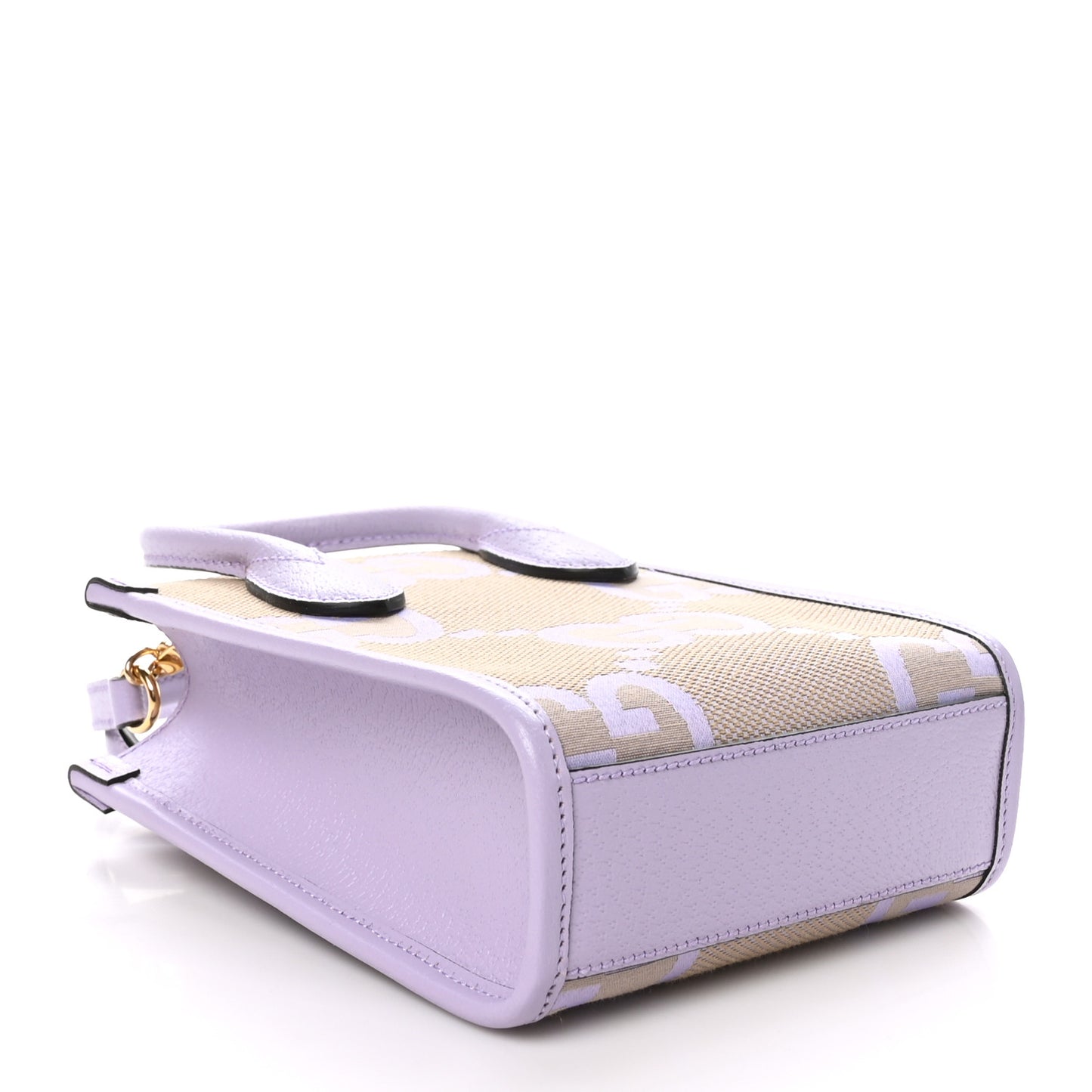 Monogram Jumbo GG Textured Dollar Calfskin Mini Tote Bag Beige Lapis