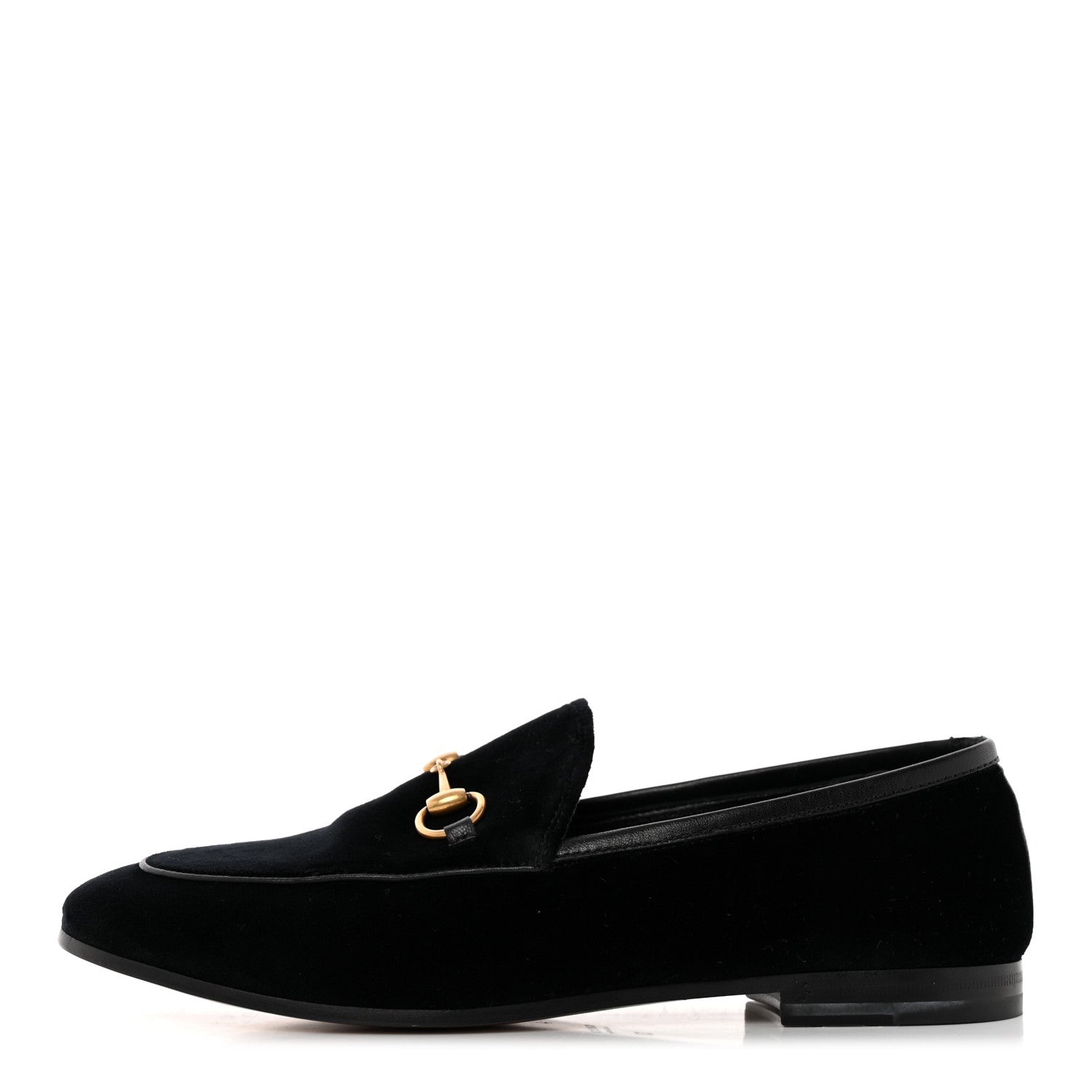 Gucci Velvet Horsebit Womens Jordaan Loafers 37 Black 1 of 14