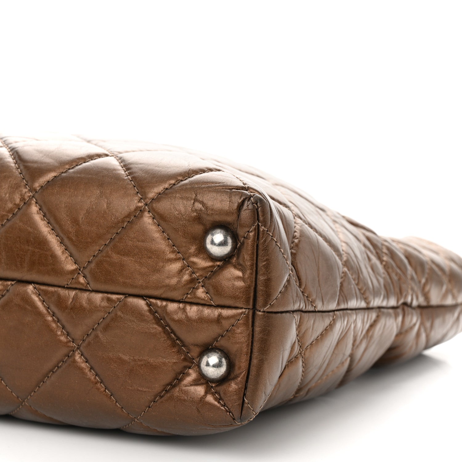 Chanel Metallic Aged Calfskin Quilted Reissue 2.55 Tote Bronze 10 of 10