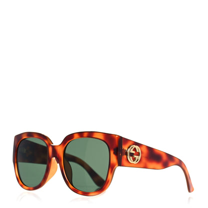 Gucci Acetate Square Frame Sunglasses GG0142SA Tortoise 1 of 9