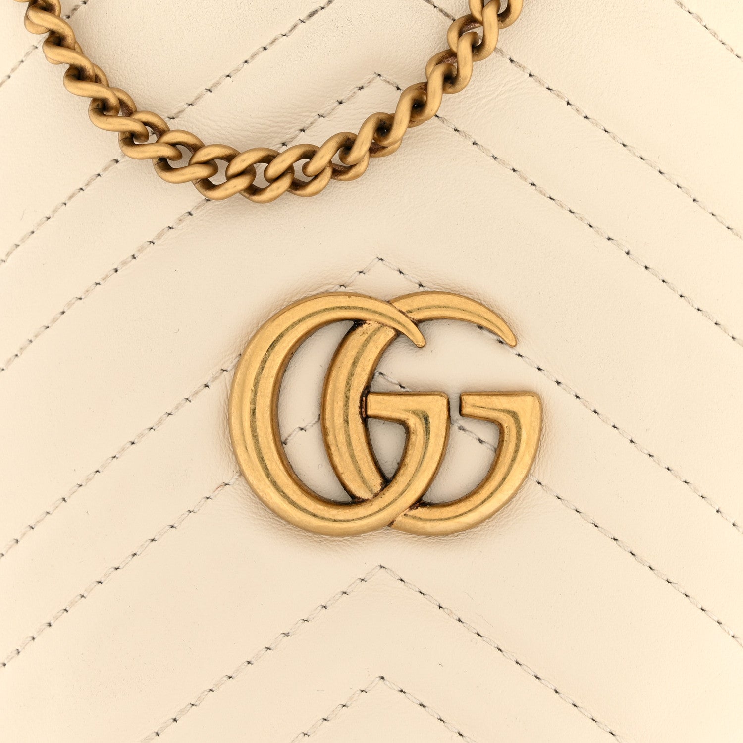 Gucci Calfskin Matelasse Mini GG Marmont 2.0 Bucket Bag White 12 of 13