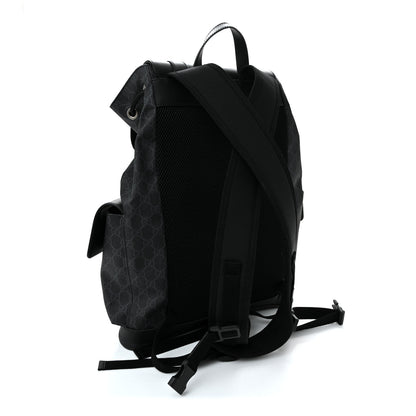 Gucci Soft GG Supreme Monogram Calfskin Web Double Buckle Backpack Black 3 of 13