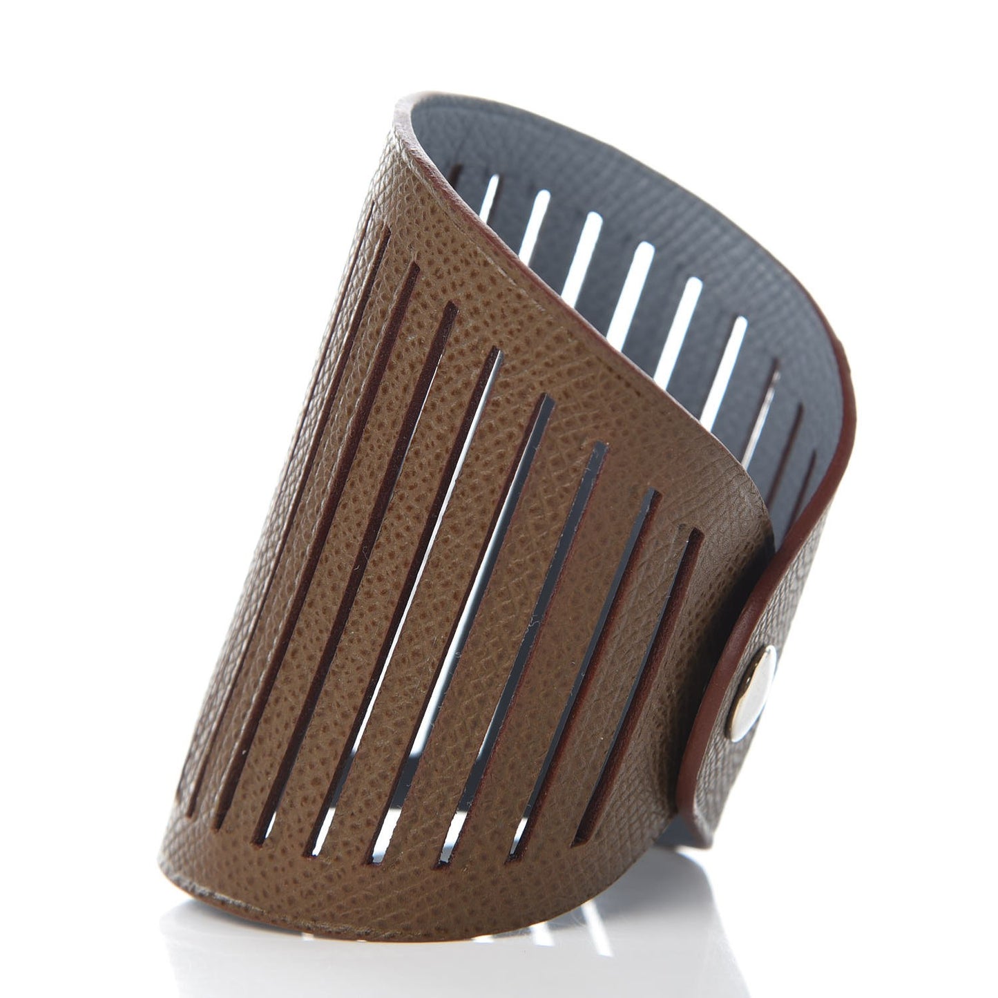 Epsom Petit H Ajoure Reversible Cuff Chocolate Gris Mouette