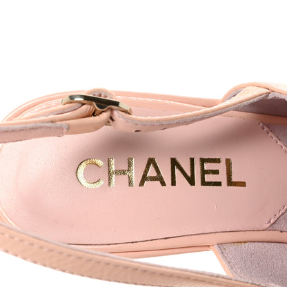 Chanel Crumpled Patent Lambskin Platform Sandals 36.5 Light Pink 8 of 10