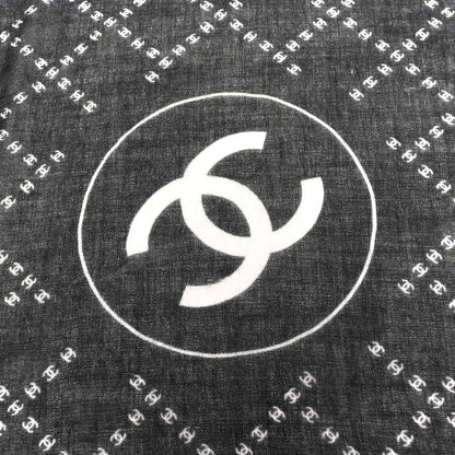 Chanel Cashmere Quilted CC Logo Scarf Black 2 of 3