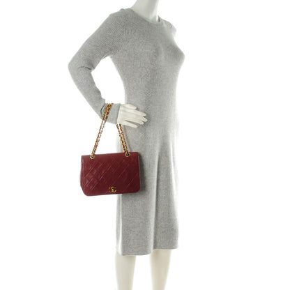 Chanel Lambskin Quilted Small Single Flap Dark Red 2 of 9
