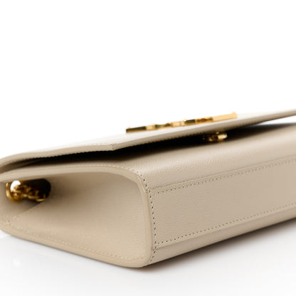 Saint Laurent Grain De Poudre Small Monogram Kate Satchel Sea Salt 10 of 12