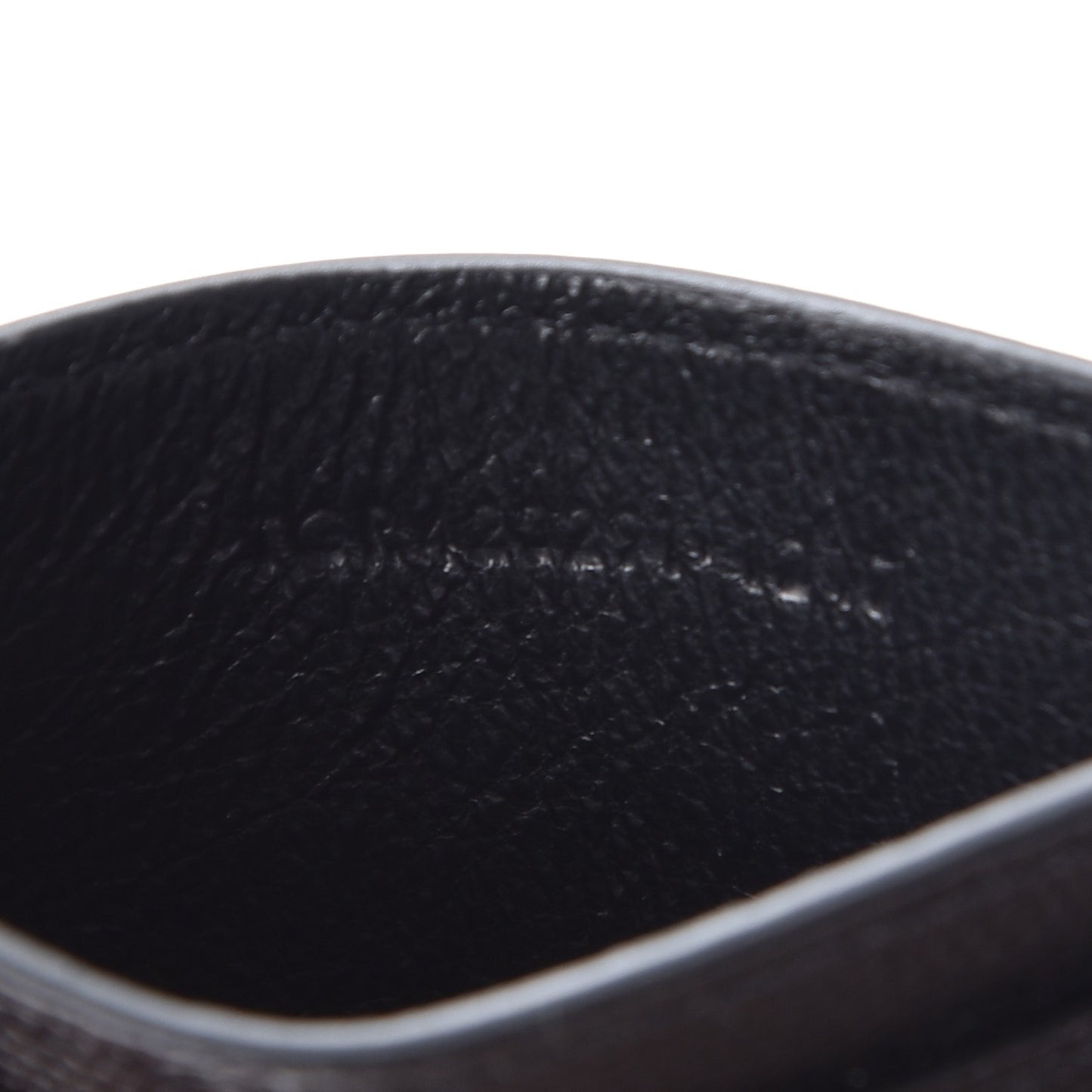 Grain De Poudre Matelasse Chevron Monogram Credit Card Case Black