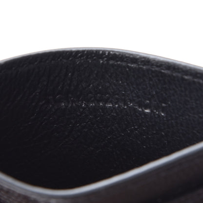 Saint Laurent Grain De Poudre Matelasse Chevron Monogram Credit Card Case Black 7 of 8