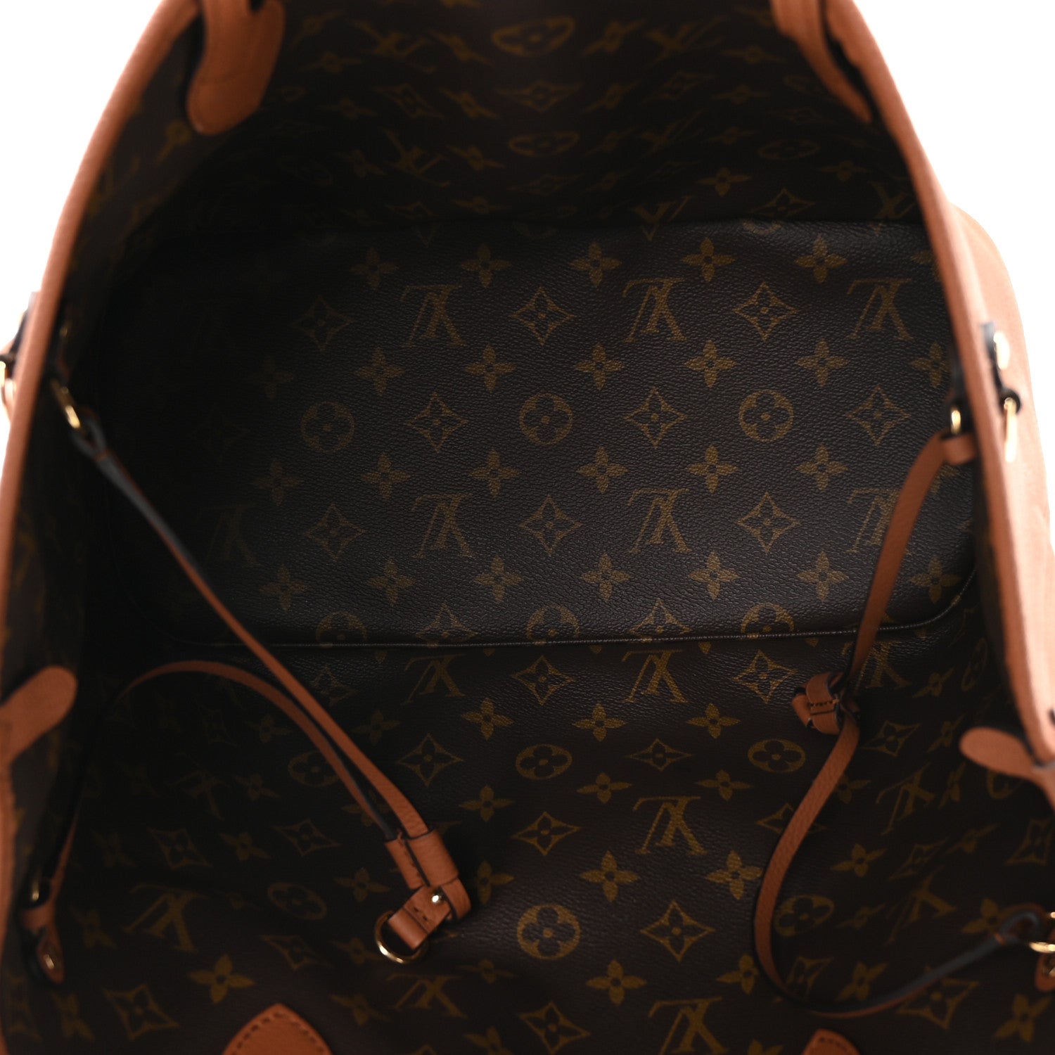 Louis Vuitton Monogram Calfskin Neo Neverfull Inside Out MM Tan 10 of 18