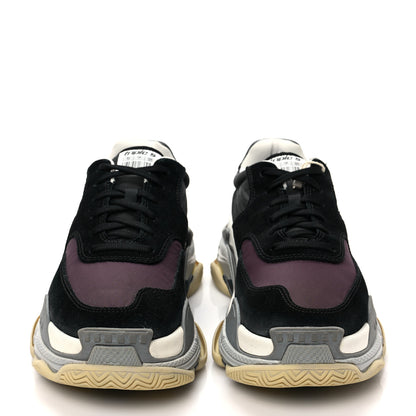 Balenciaga Nylon Suede Mens Triple S 2.0 Sneakers 40 Black Bordeaux 2 of 7