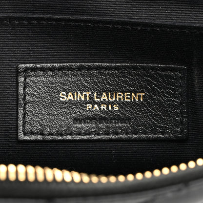 Saint Laurent Calfskin Matelasse Chevron Monogram A5 Wristlet Black 6 of 7