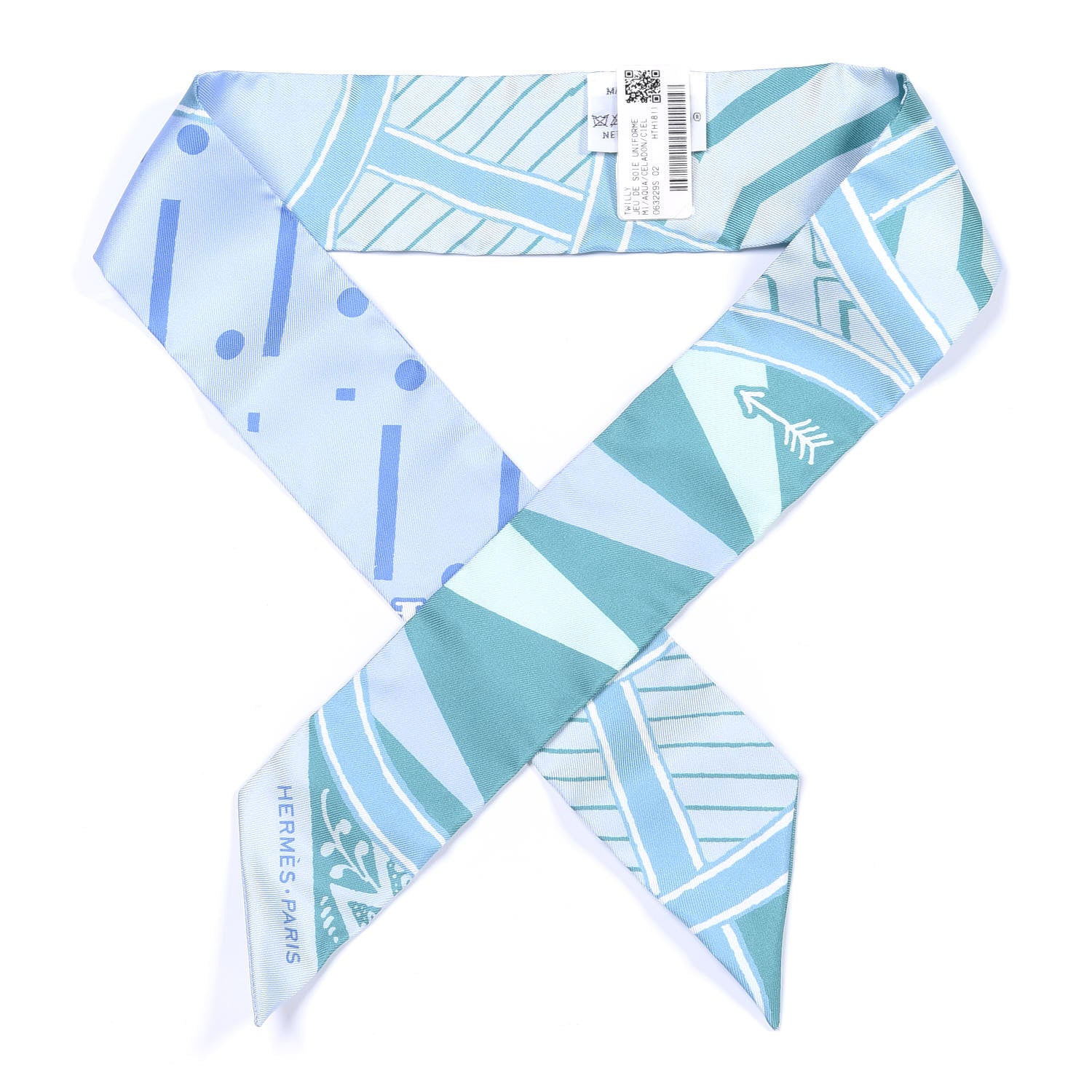 Hermes Silk Jeu de Soie Uniforme Twilly Aqua Celadon Ciel 1 of 4