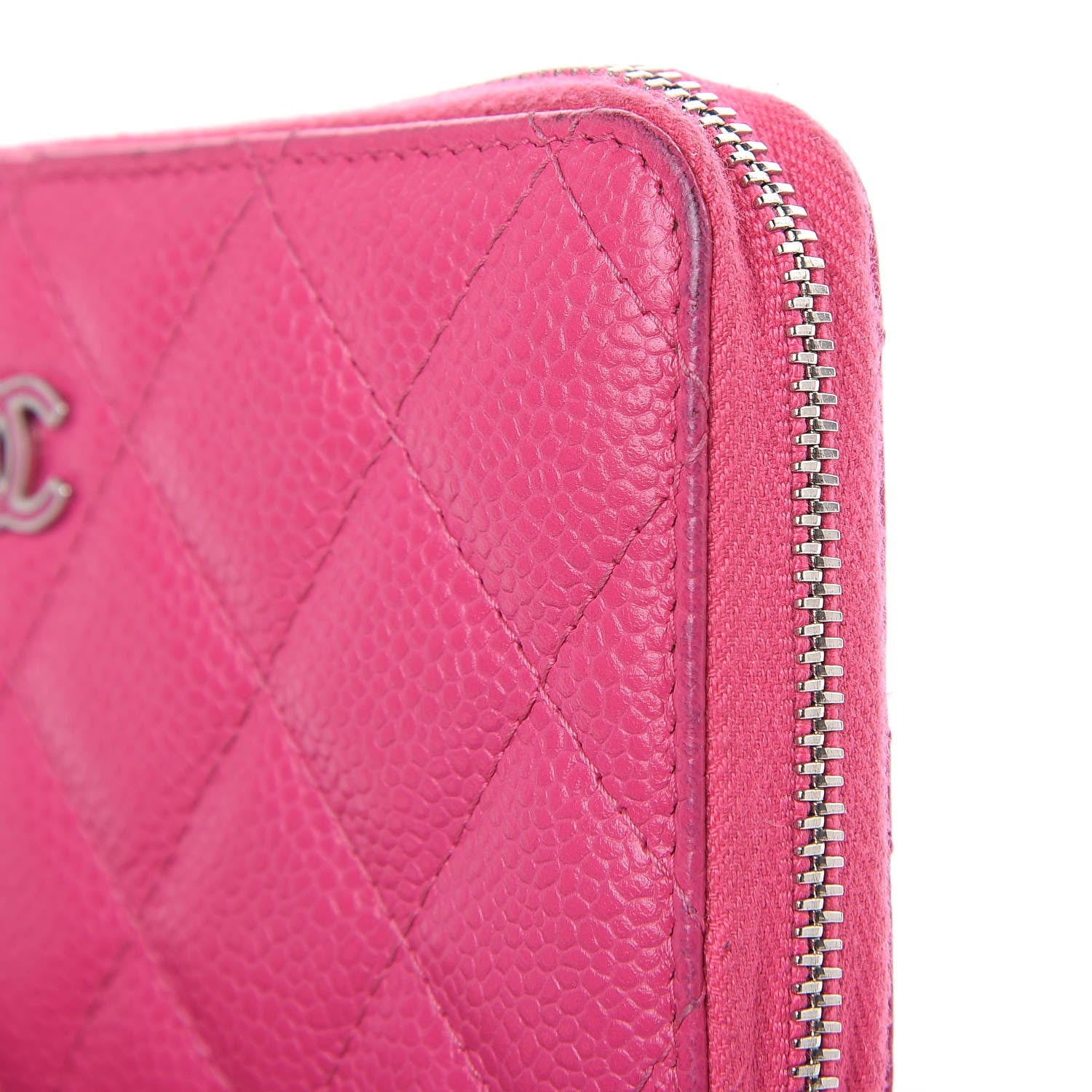Chanel Caviar Quilted Medium Zip Around Wallet Pink 12 of 20