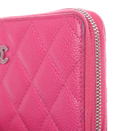 Chanel Caviar Quilted Medium Zip Around Wallet Pink 12 of 20
