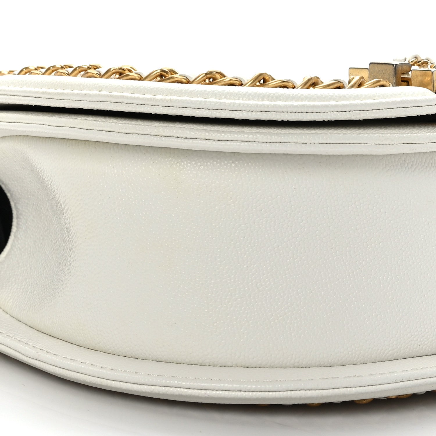 Chanel Caviar Quilted Small Chain Around Boy Messenger Bag White 7 of 9