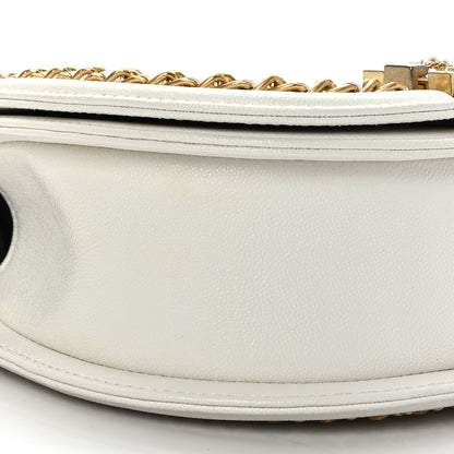 Chanel Caviar Quilted Small Chain Around Boy Messenger Bag White 7 of 9