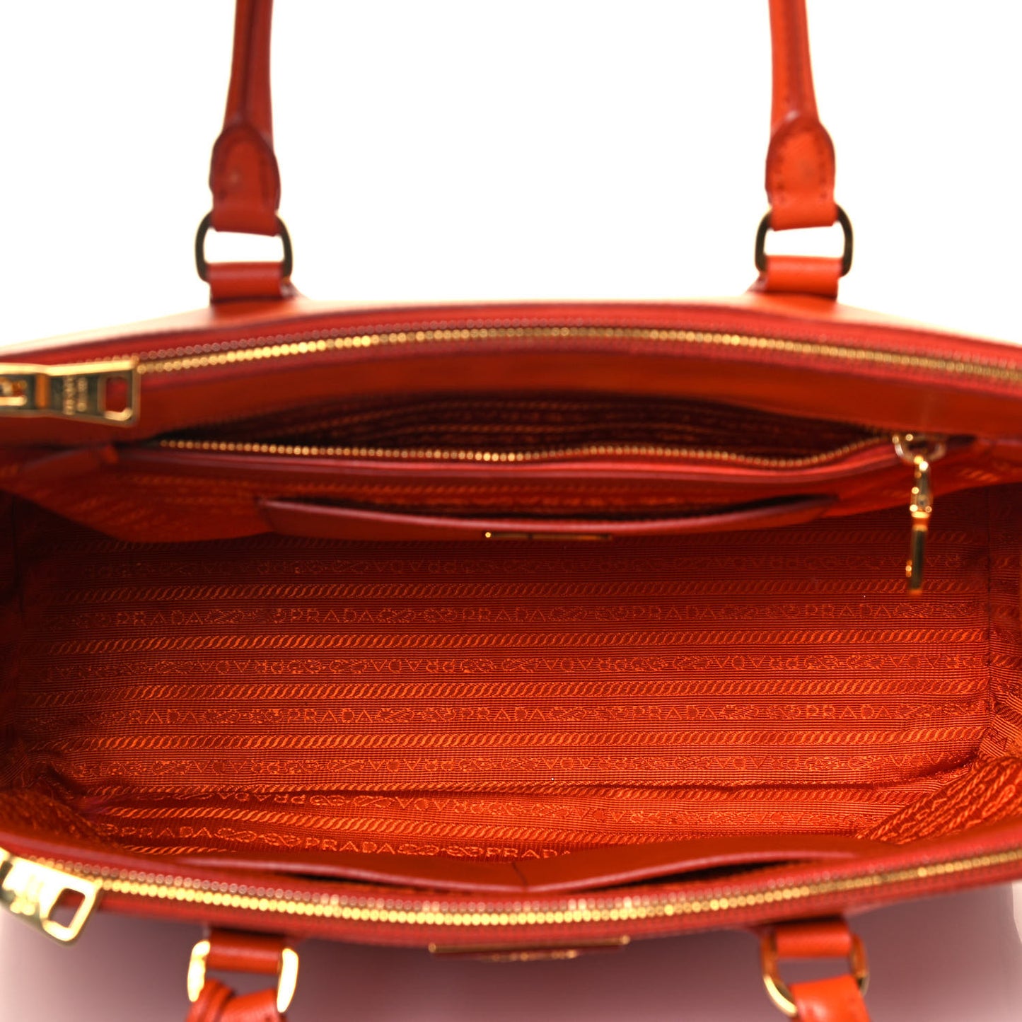 Saffiano Medium Galleria Double Zip Tote Papaya