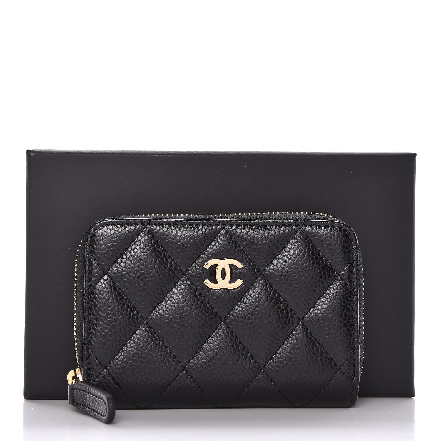 Chanel Caviar Quilted Zip Coin Purse Black 8 of 8