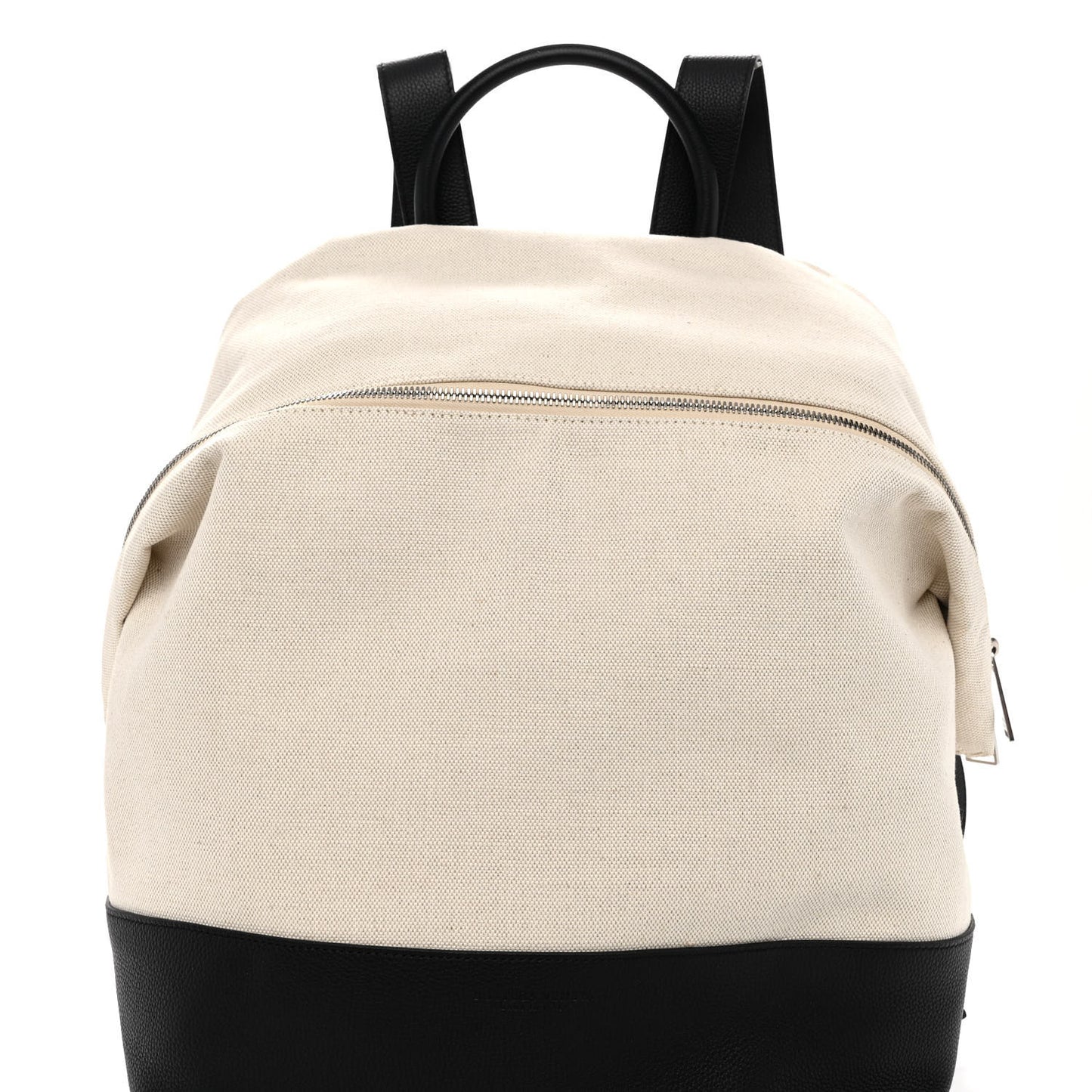 Canvas Calfskin Backpack Natural Black