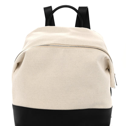 Bottega Veneta Canvas Calfskin Backpack Natural Black 6 of 9