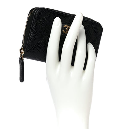 Chanel Caviar Quilted Zip Coin Purse Black 2 of 11