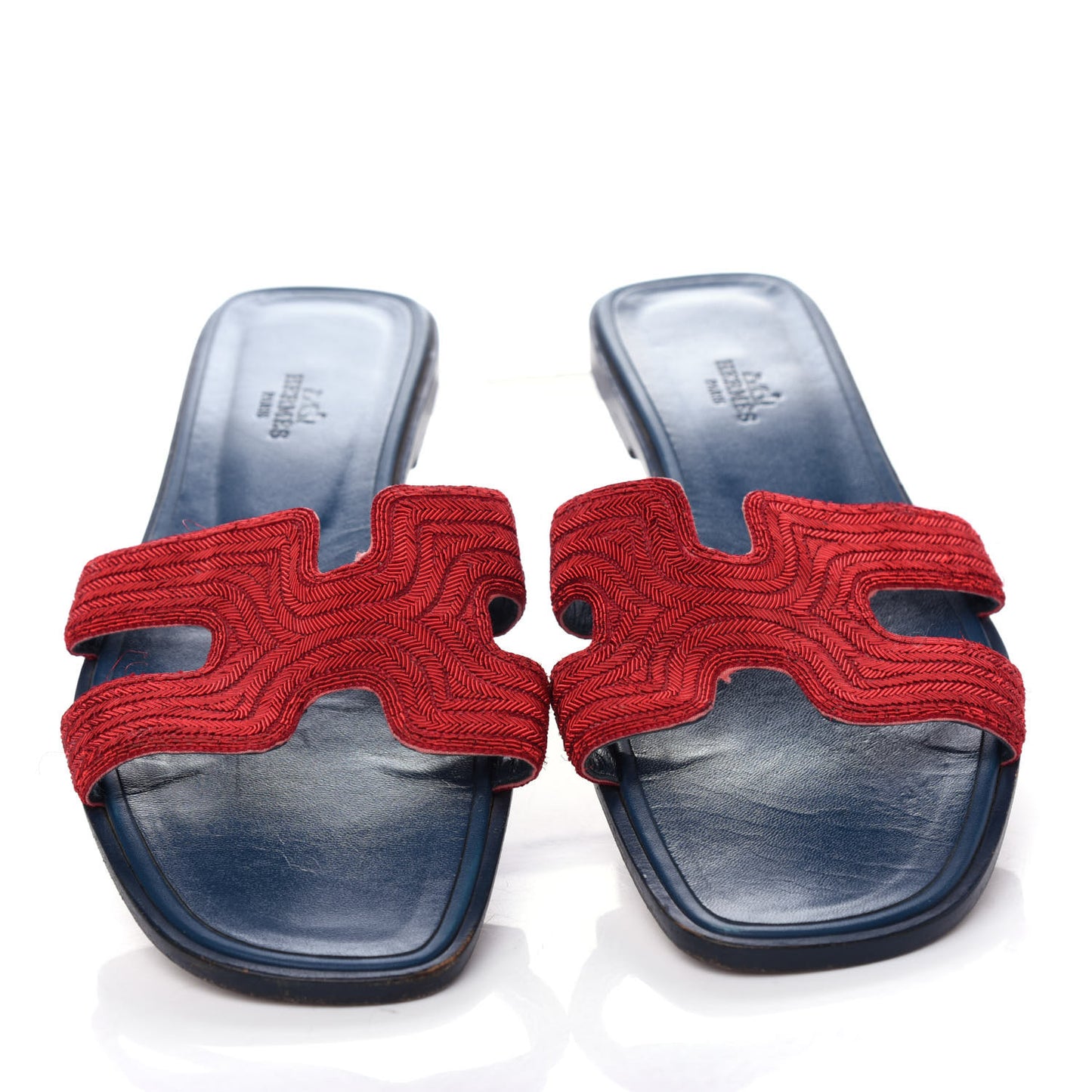 Dabka Embroidered Chevron Oran Sandals 39.5 Jasper Rouge