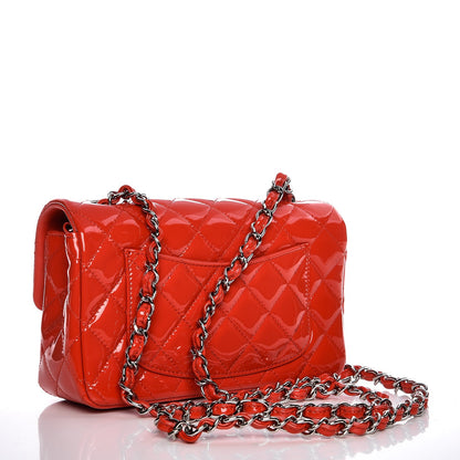 Chanel Patent Calfskin Quilted Mini Rectangular Flap Red 3 of 8