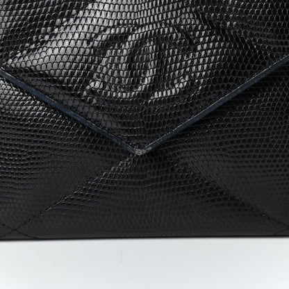 Chanel Lizard Quilted CC Single Flap Bag Black 12 of 12
