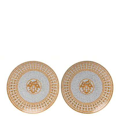 Hermes Porcelain Mosaique au 24 Dessert Plate Set of 2 1 of 4