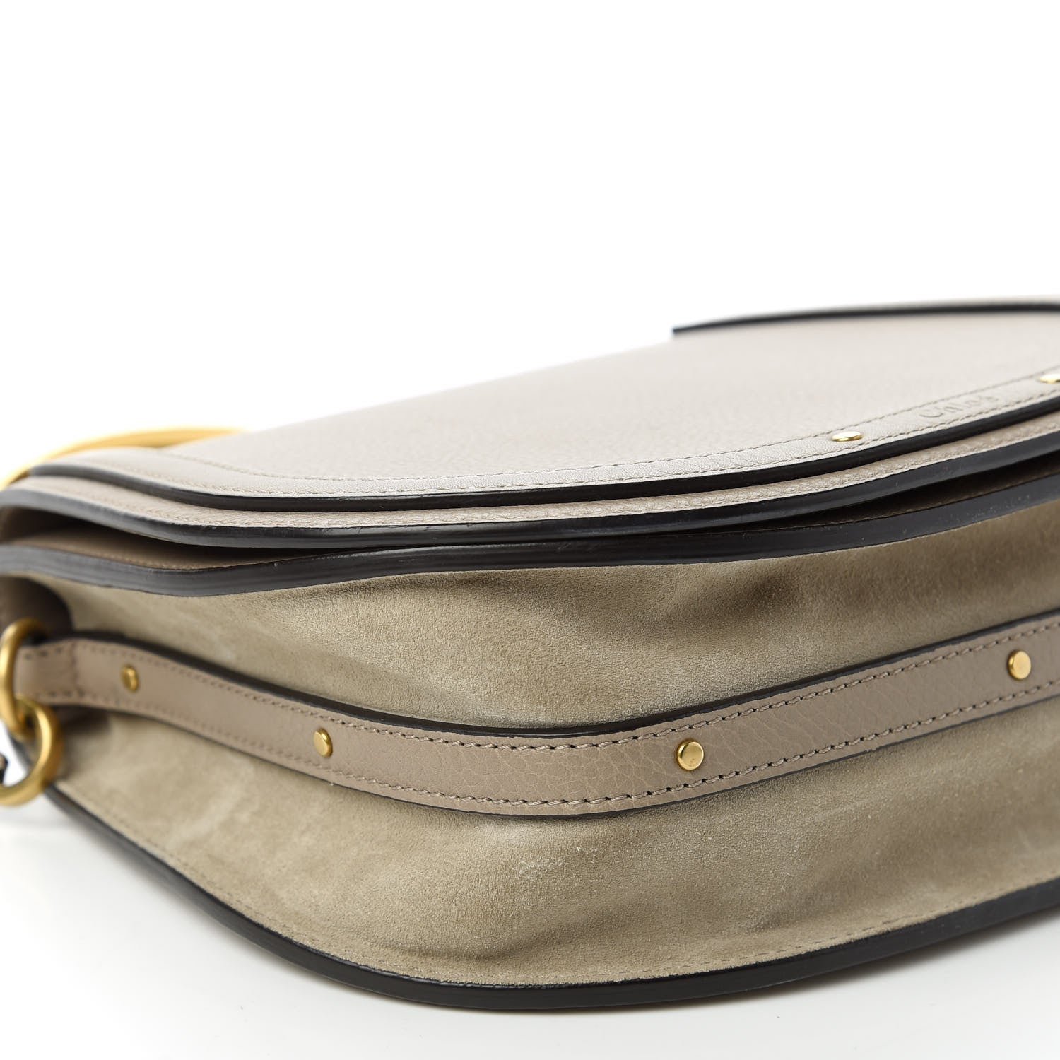 Chloe Calfskin Suede Medium Nile Bracelet Bag Motty Grey 6 of 10