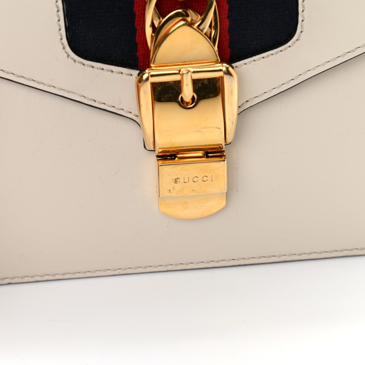 Gucci Calfskin Mini Sylvie Top Handle Bag White 17 of 21