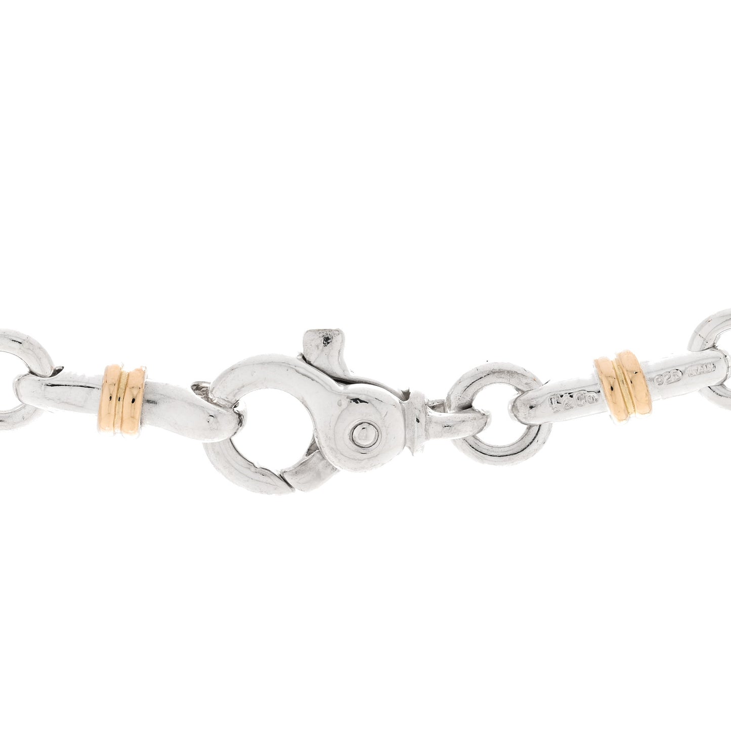 Sterling Silver 18K Yellow Gold Bar Link Necklace