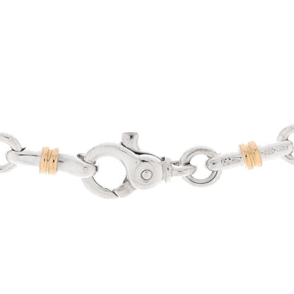 Tiffany Sterling Silver 18K Yellow Gold Bar Link Necklace 4 of 5