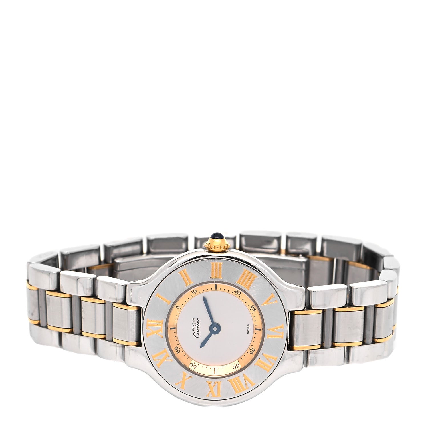 Cartier Stainless Steel 18K Yellow Gold 28mm Must De 21 Quartz Watch 2 of 4