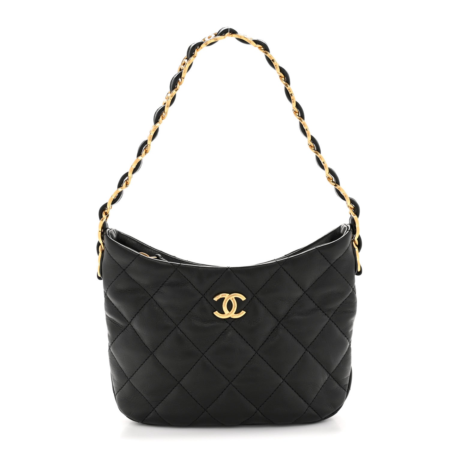 Chanel Lambskin Quilted CC Links Hobo Black 1 of 13