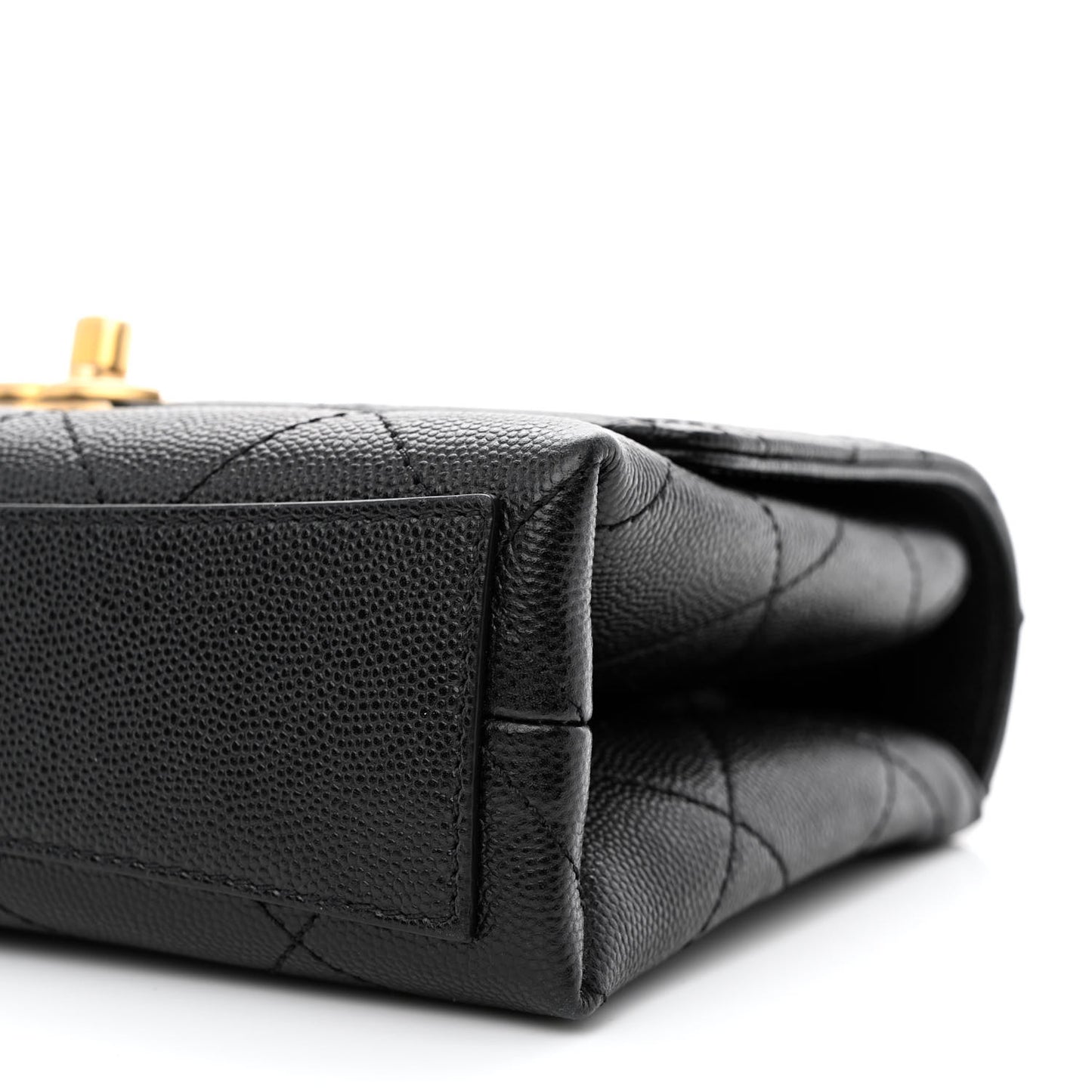 Caviar Quilted Mini Bracelet On Chain Flap Black