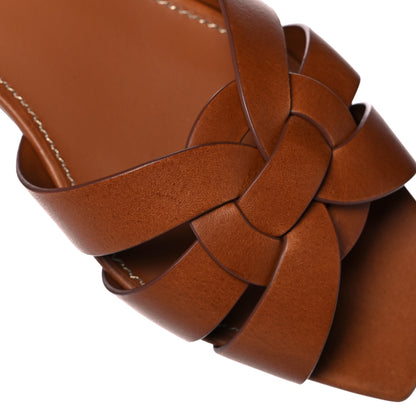 Saint Laurent Calfskin Tribute 05 Slide Sandals 37 Amber 10 of 11