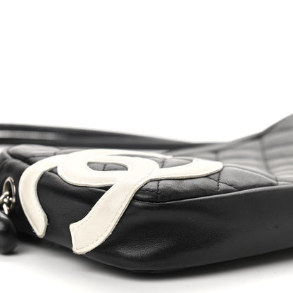 Chanel Calfskin Quilted Cambon Pochette Black White 9 of 11