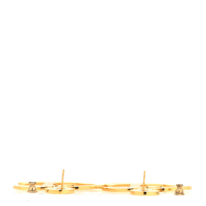 Chanel Metal Large Paris Button Earrings Gold 3 of 4