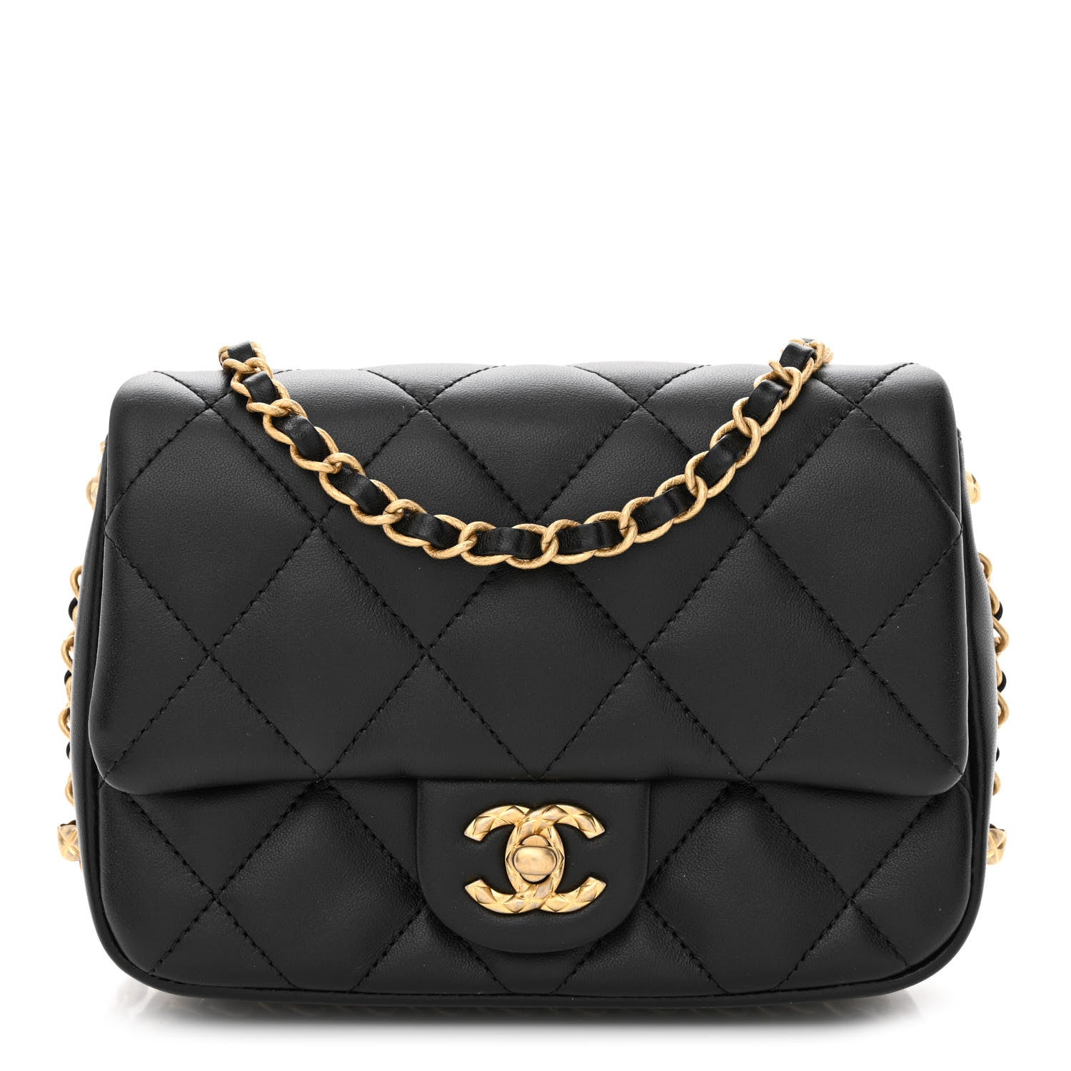 Chanel Lambskin Quilted CC Small Dynasty Flap Black 1 of 12