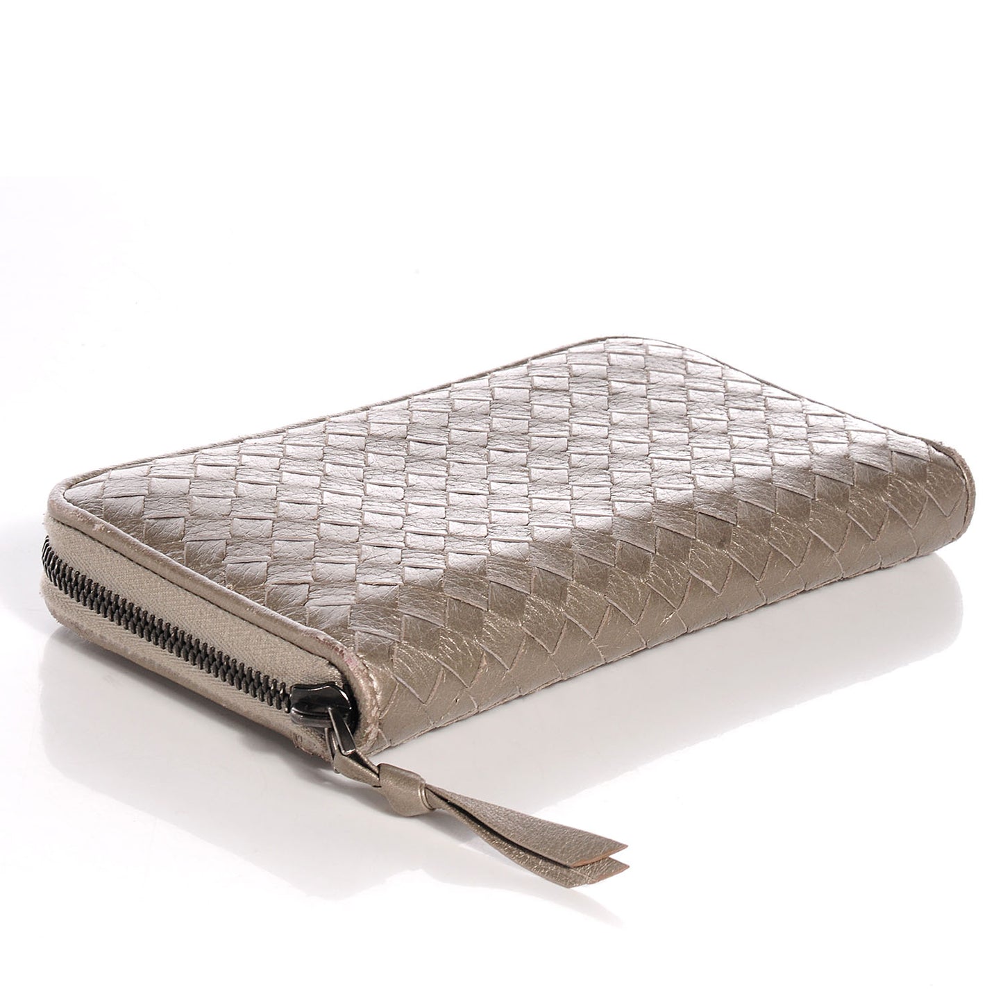 Cervo Metal Intrecciato Zip Around Wallet