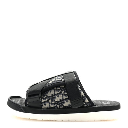 Christian Dior Oblique Jacquard Mens Alpha Sandals 41 Beige Black 1 of 10