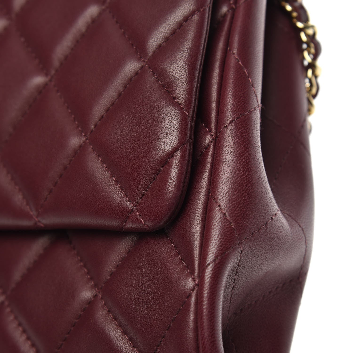 Chanel Lambskin Quilted Clutch With Chain Flap Bordeaux 11 of 16