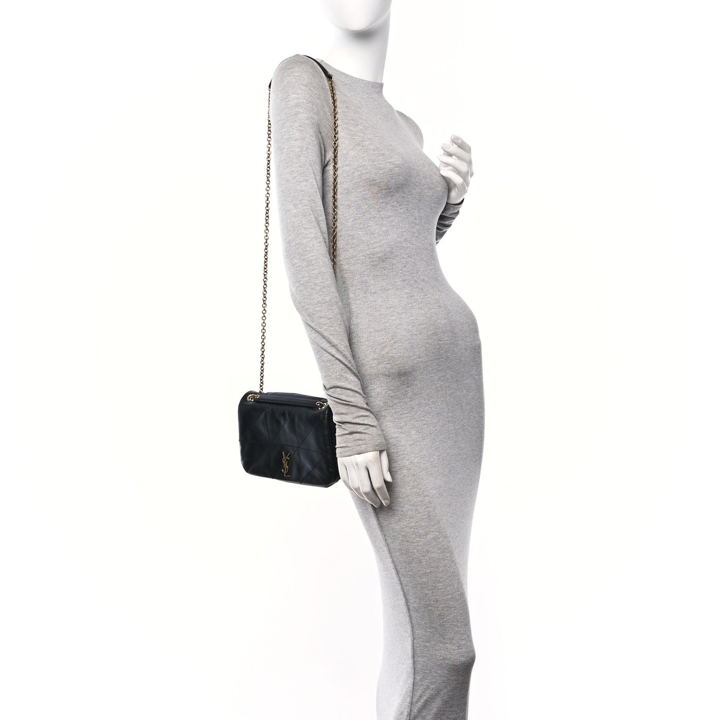 Lambskin Matelasse Monogram Mini Jamie 4.3 Black