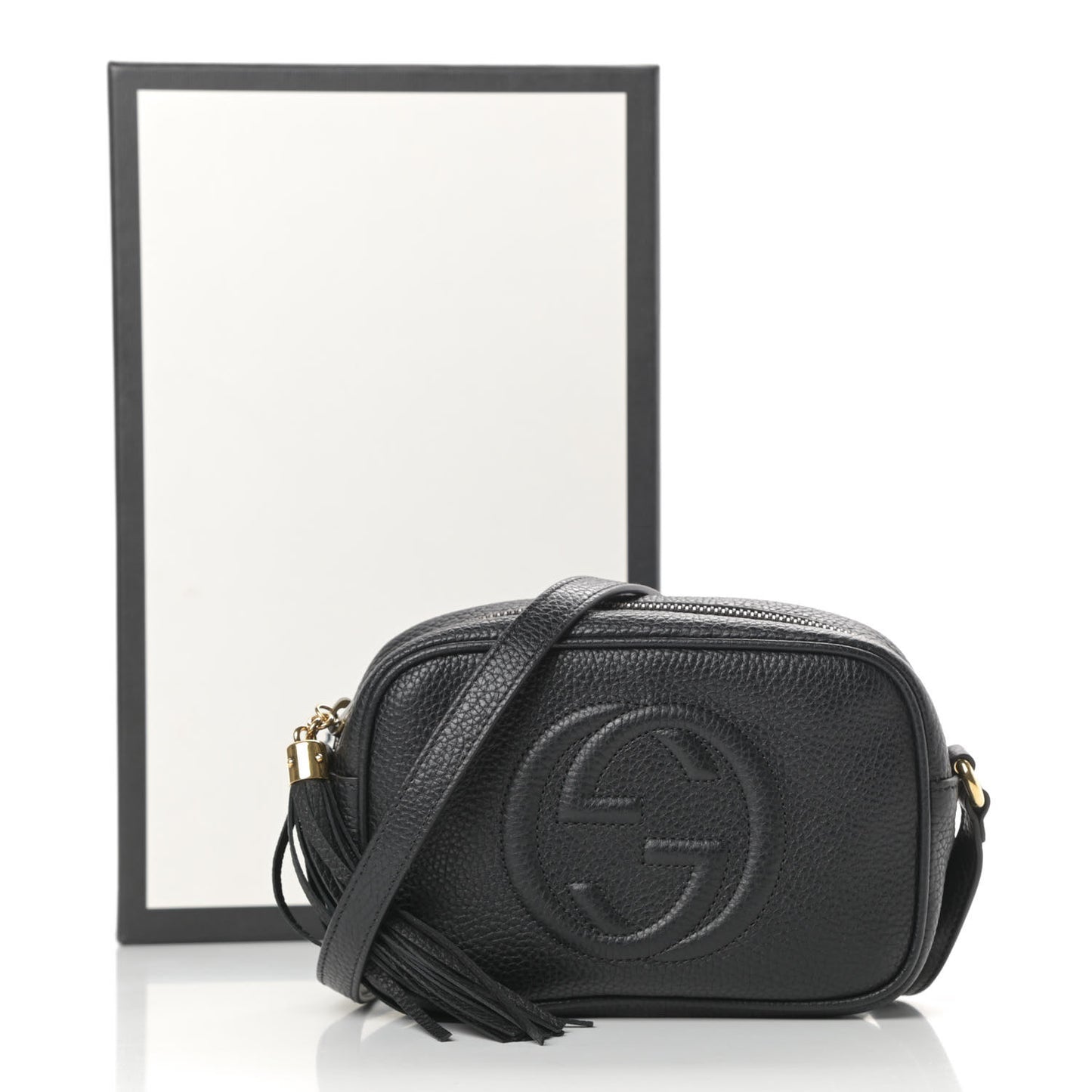 Pebbled Calfskin Mini Soho Disco Bag Black