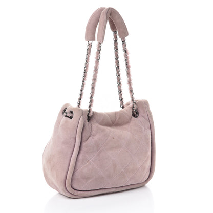 Chanel Shearling Quilted Mademoiselle Tote Light Purple 4 of 11