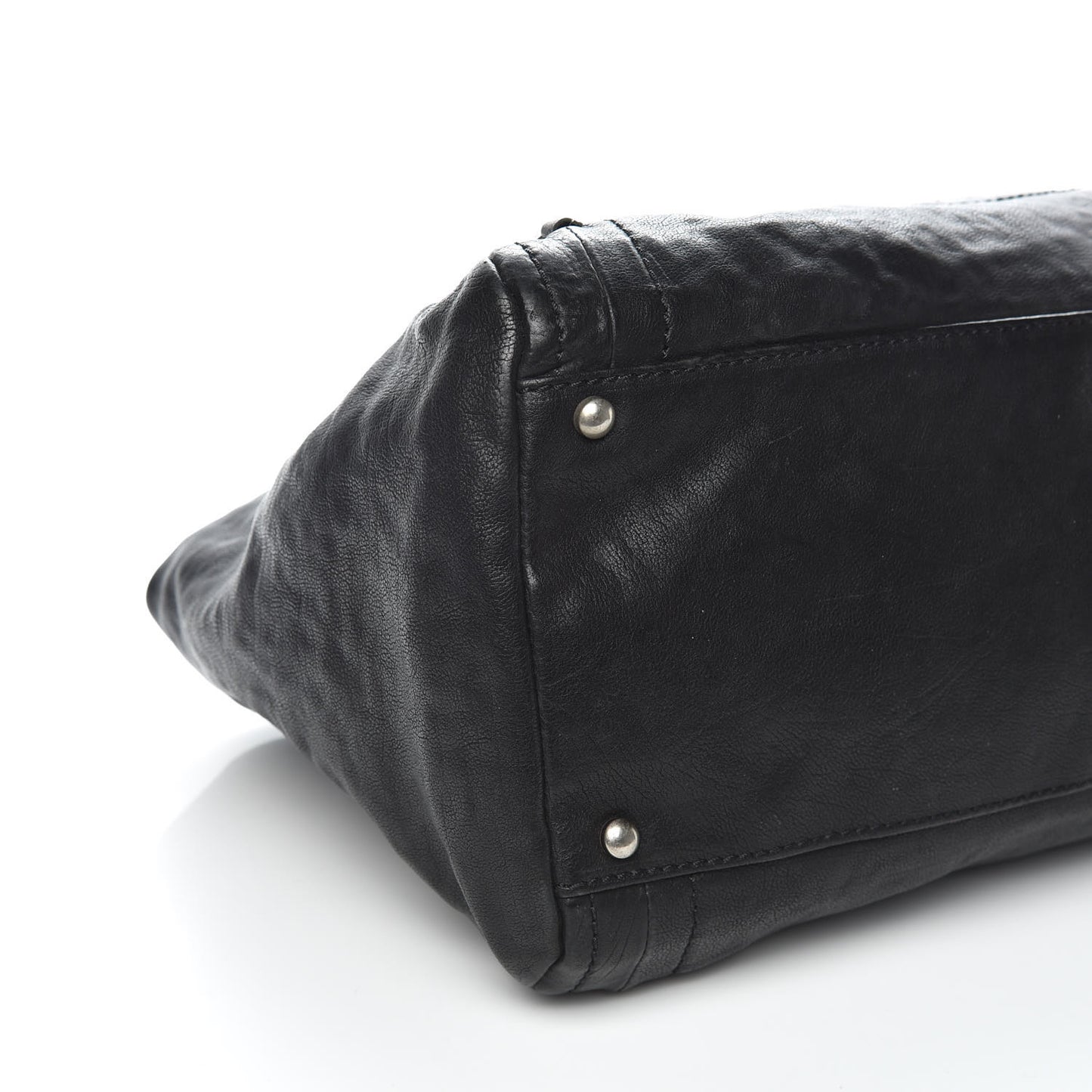 Calfskin East West Modern Chain Tote Black