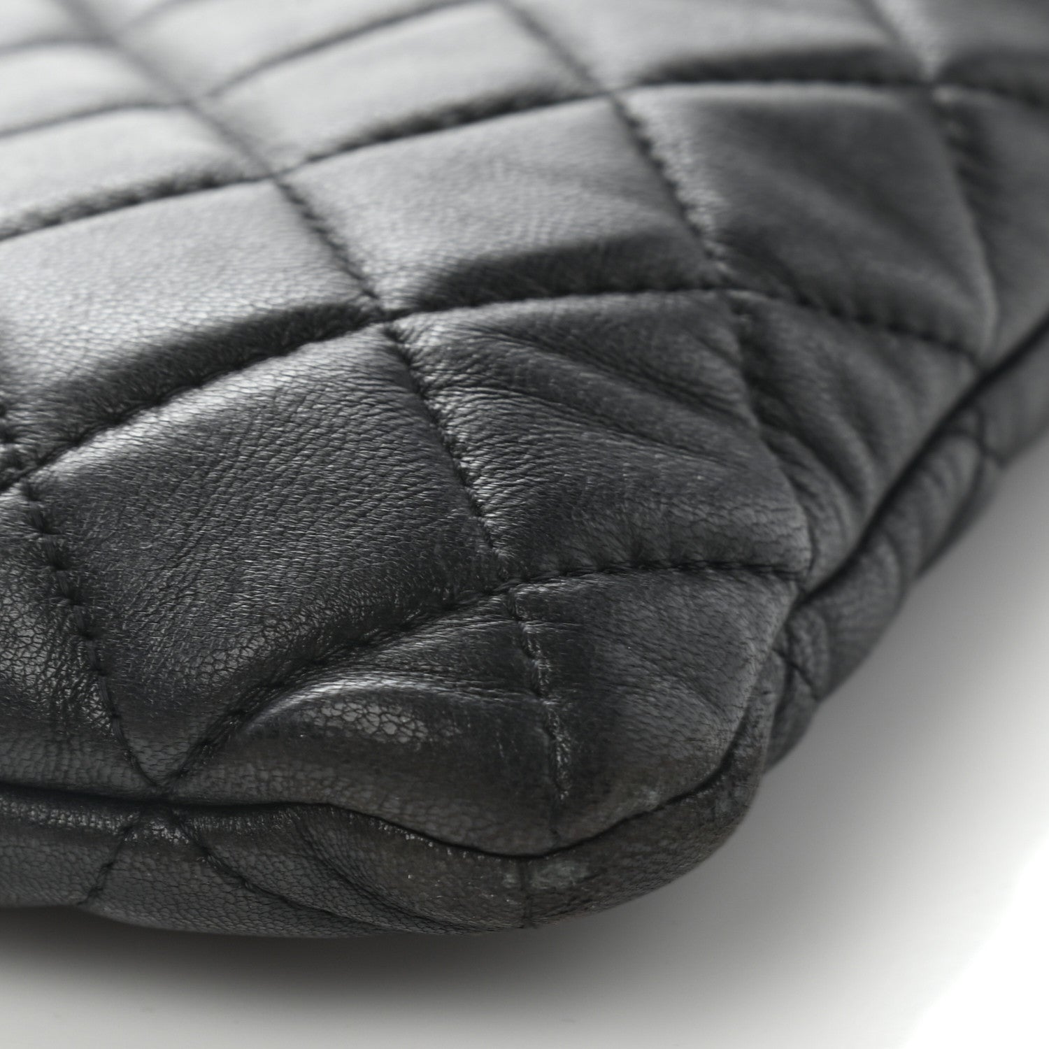 Chanel Lambskin Quilted Large Cosmetic Case Black 10 of 14