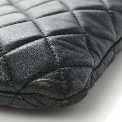 Chanel Lambskin Quilted Large Cosmetic Case Black 10 of 14